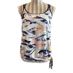 Athleta Abstract Print Women's Tank Top medium navy built in bra